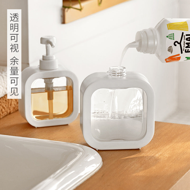 New transparent bottling bathroom hand sanitizer bottling plastic press type visual emulsion bottling empty bottles