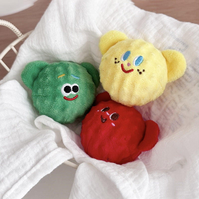 Pet toys: Large dog, relaxing and durable, cute animal-shaped elastic balls, sound-making toys, and spiny balls
